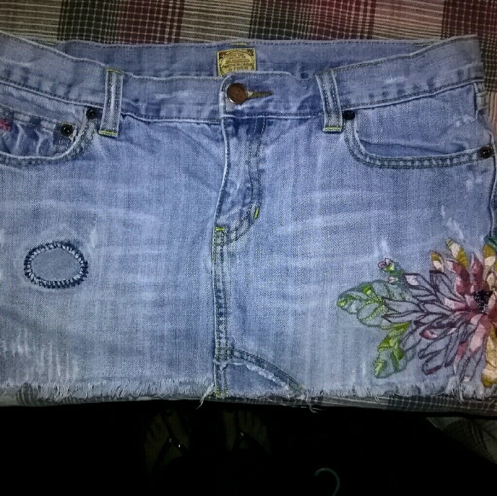 Abercrombie mini skirt (distressed - blue jean )